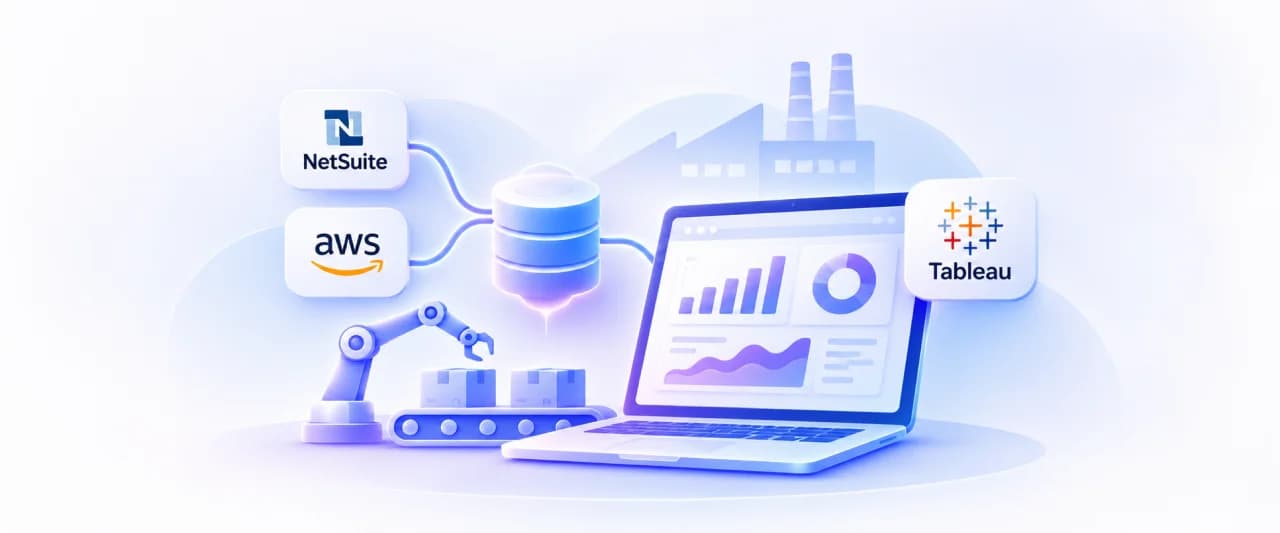 Streamlining Insights: Leveraging NetSuite Data with AWS and Tableau for Manufacturing Sector