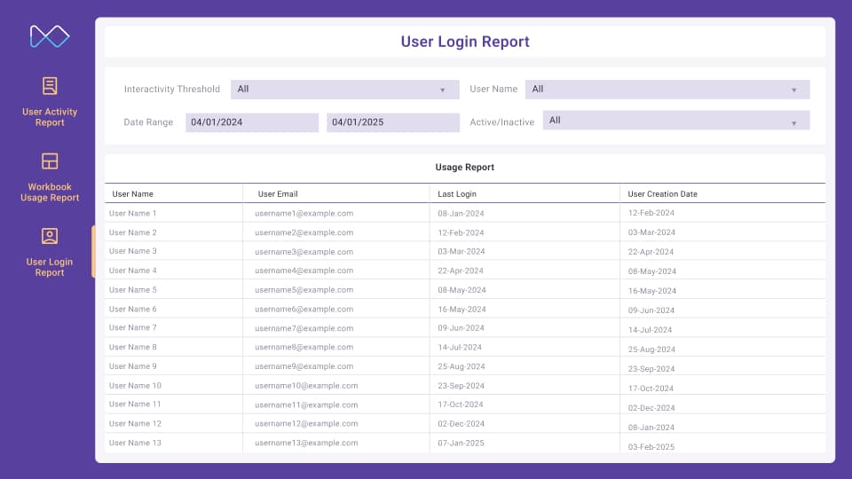 Workbook Level Report