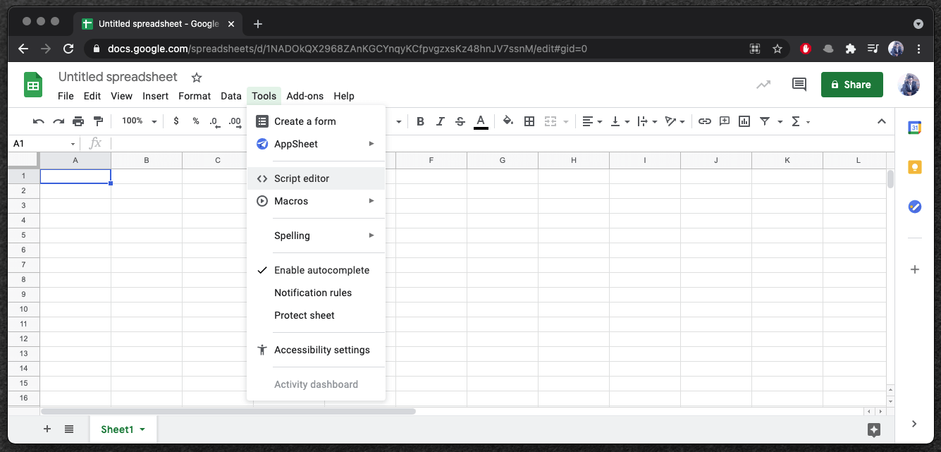 Reading information from Google Sheet