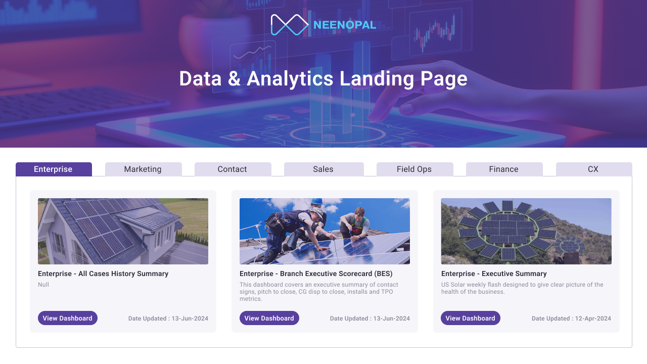 Data & Analytics Landing Page